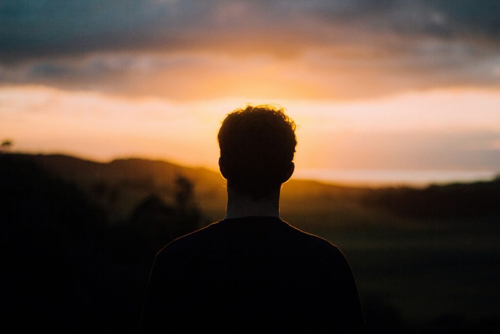 Photo of the back of a man